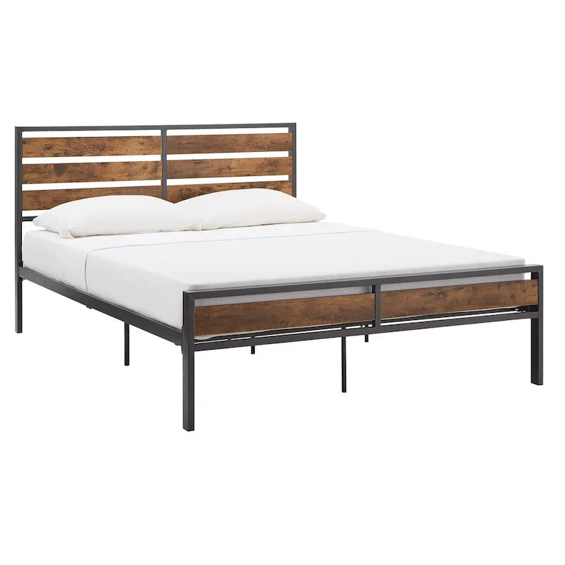 Aabira Low Profile Metal Platform Bed with Wooden Finish Panels by iNSPIRE Q Classic 18