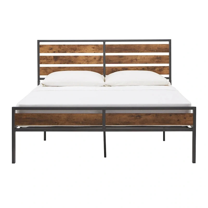 Aabira Low Profile Metal Platform Bed with Wooden Finish Panels by iNSPIRE Q Classic 19
