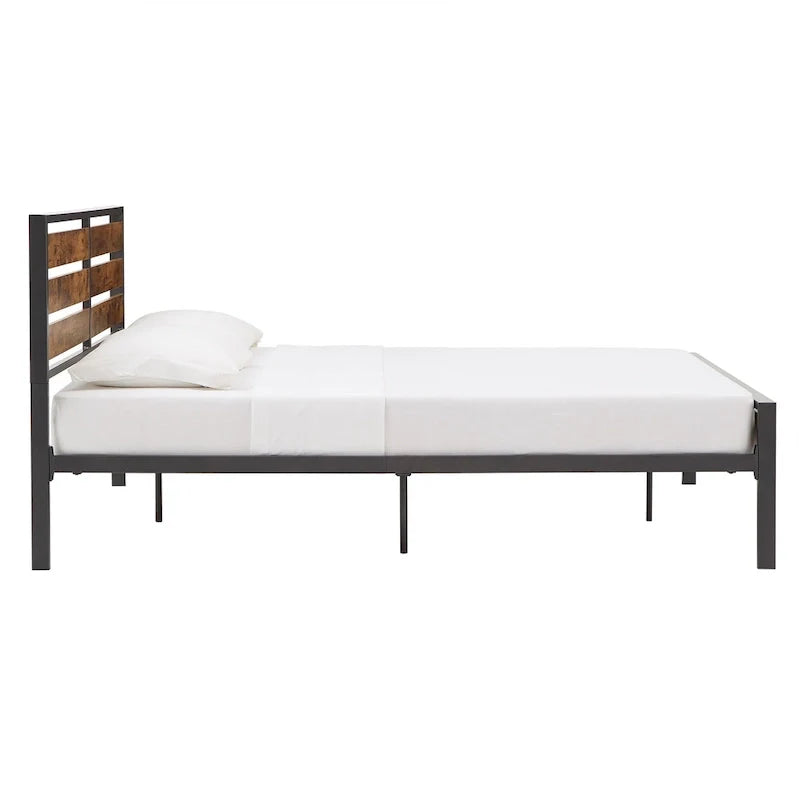 Aabira Low Profile Metal Platform Bed with Wooden Finish Panels by iNSPIRE Q Classic 20
