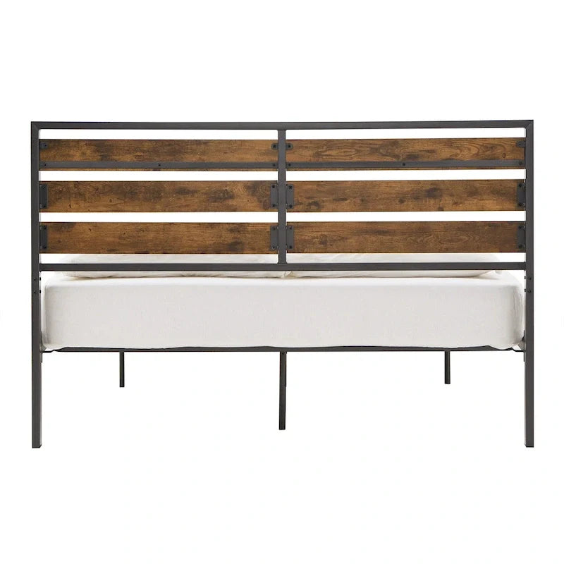 Aabira Low Profile Metal Platform Bed with Wooden Finish Panels by iNSPIRE Q Classic 21