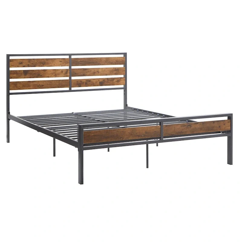 Aabira Low Profile Metal Platform Bed with Wooden Finish Panels by iNSPIRE Q Classic 22