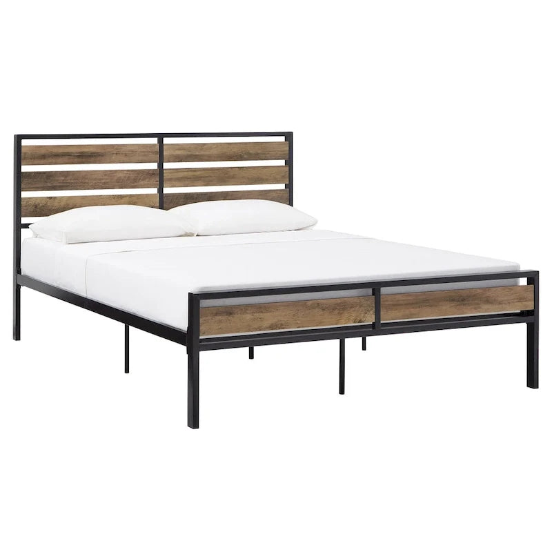 Aabira Low Profile Metal Platform Bed with Wooden Finish Panels by iNSPIRE Q Classic 23
