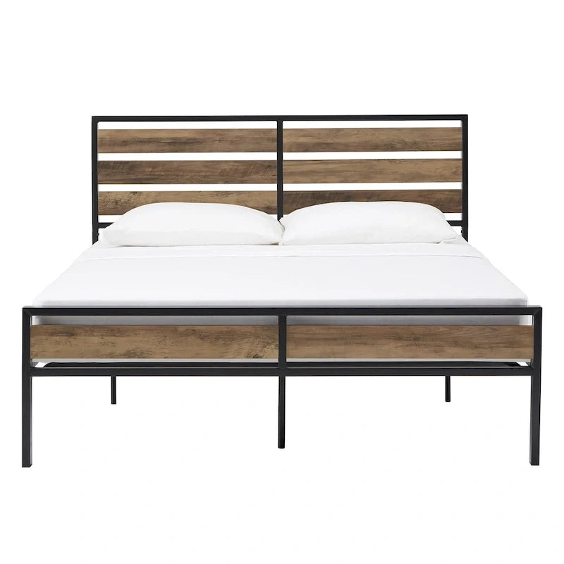 Aabira Low Profile Metal Platform Bed with Wooden Finish Panels by iNSPIRE Q Classic 24
