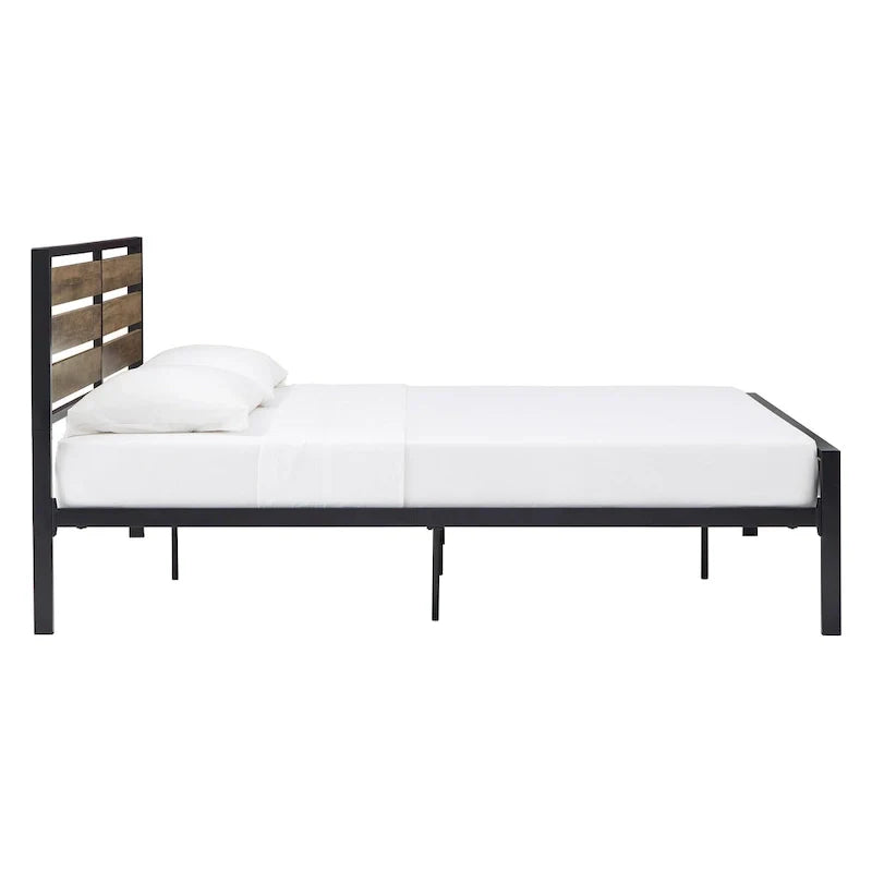 Aabira Low Profile Metal Platform Bed with Wooden Finish Panels by iNSPIRE Q Classic 25