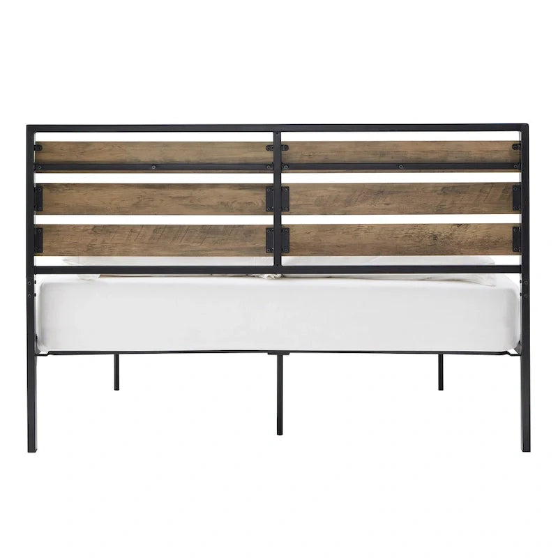 Aabira Low Profile Metal Platform Bed with Wooden Finish Panels by iNSPIRE Q Classic 26