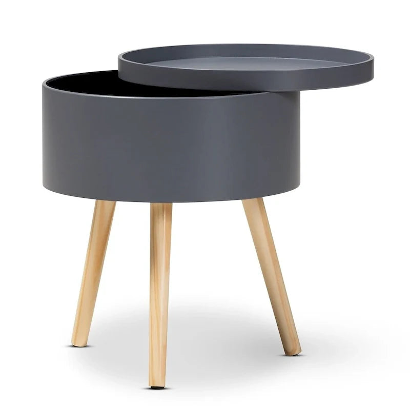Baxton Studio Jessen Mid-Century Modern Wooden End Table with Detachable Top 2