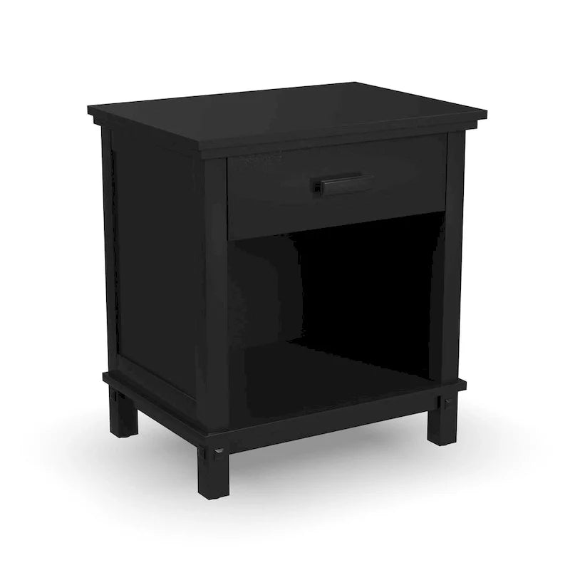 Homestyles Oak Park Black Wood Queen Bed and Nightstand Set - 2 Pieces 7