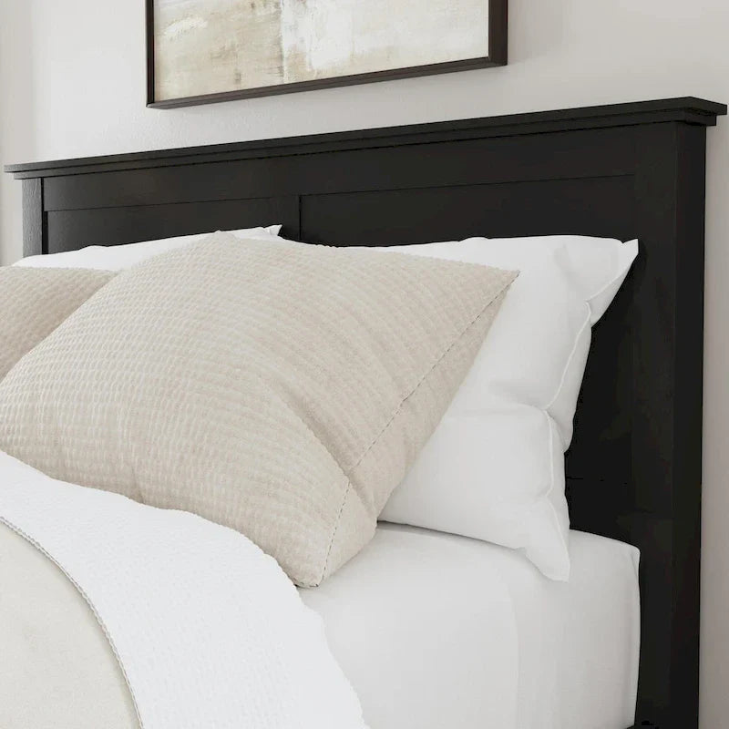 Homestyles Oak Park Black Wood Queen Bed and Nightstand Set - 2 Pieces 8