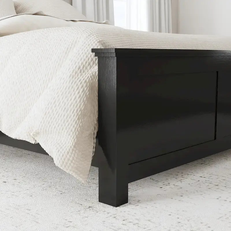Homestyles Oak Park Black Wood Queen Bed and Nightstand Set - 2 Pieces 9