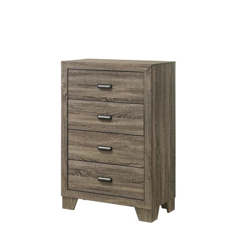 Linette 6-Piece Grey Contemporary Solid Wood and Veneer Upholstered Bedroom Set 5