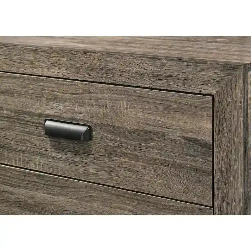 Linette 6-Piece Grey Contemporary Solid Wood and Veneer Upholstered Bedroom Set 6