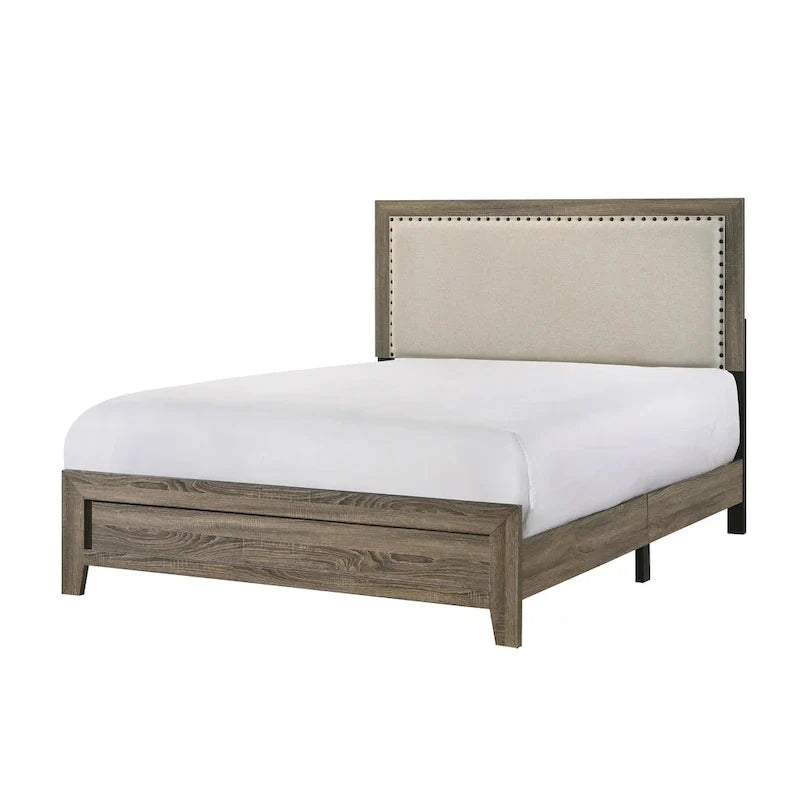 Linette 6-Piece Grey Contemporary Solid Wood and Veneer Upholstered Bedroom Set 7