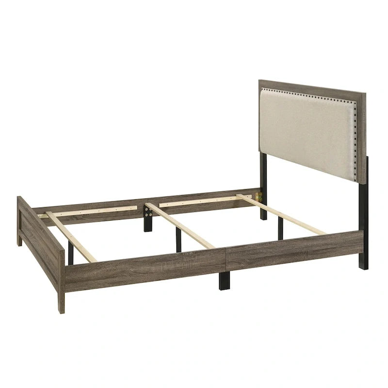 Linette 6-Piece Grey Contemporary Solid Wood and Veneer Upholstered Bedroom Set 8