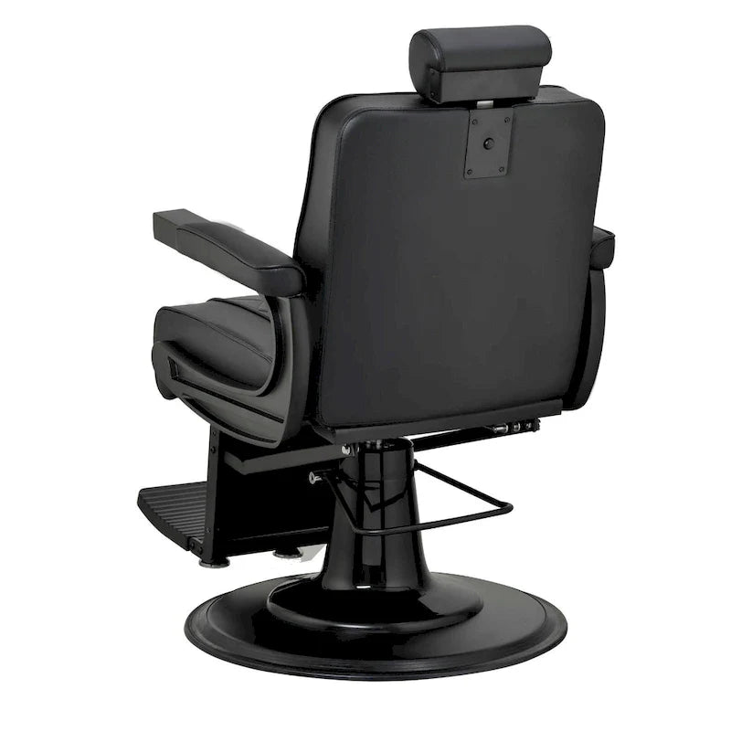 ROGERS Heavy-Duty Reclining Barber Chair for Barbershops - Black 3