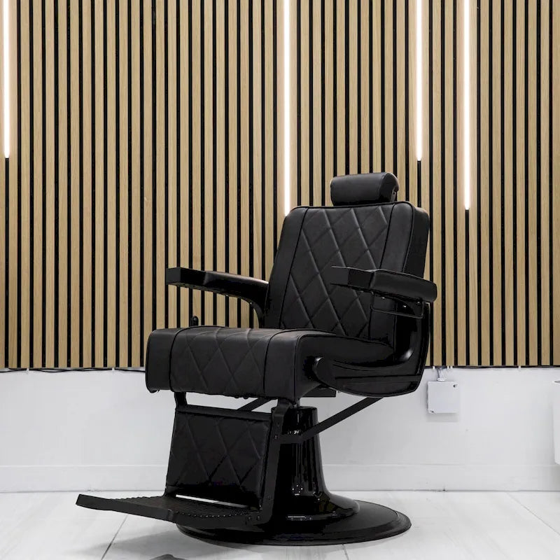 ROGERS Heavy-Duty Reclining Barber Chair for Barbershops - Black 6