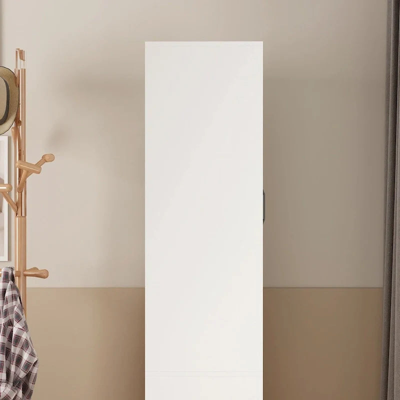 Space-Saving Scalable Hanging Rod Wardrobe Closet with Mirror 7