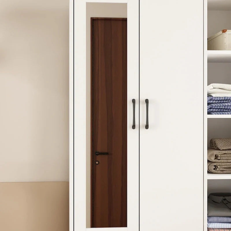 Modern Wardrobe Armoire with Mirror Door Drawers and Shelves 16