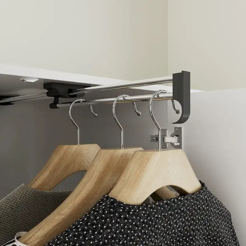 Space-Saving Scalable Hanging Rod Wardrobe Closet with Mirror 39