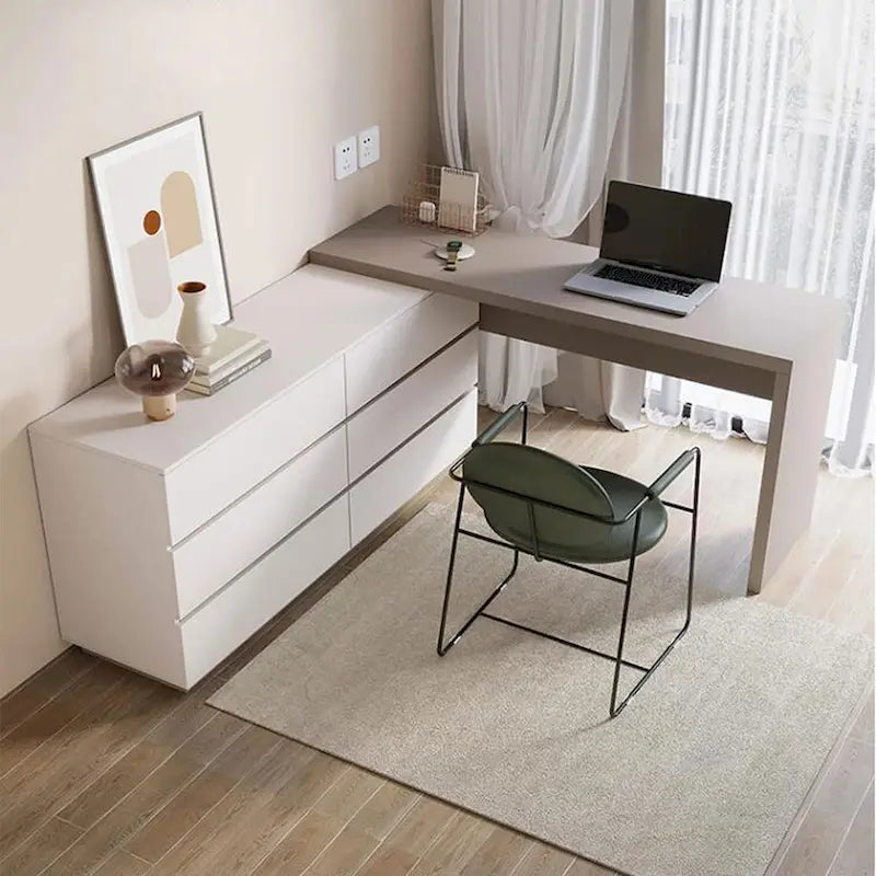 97.63" Modern Expandable Dresser Desk Combo for Home Office with 6 Drawers 3