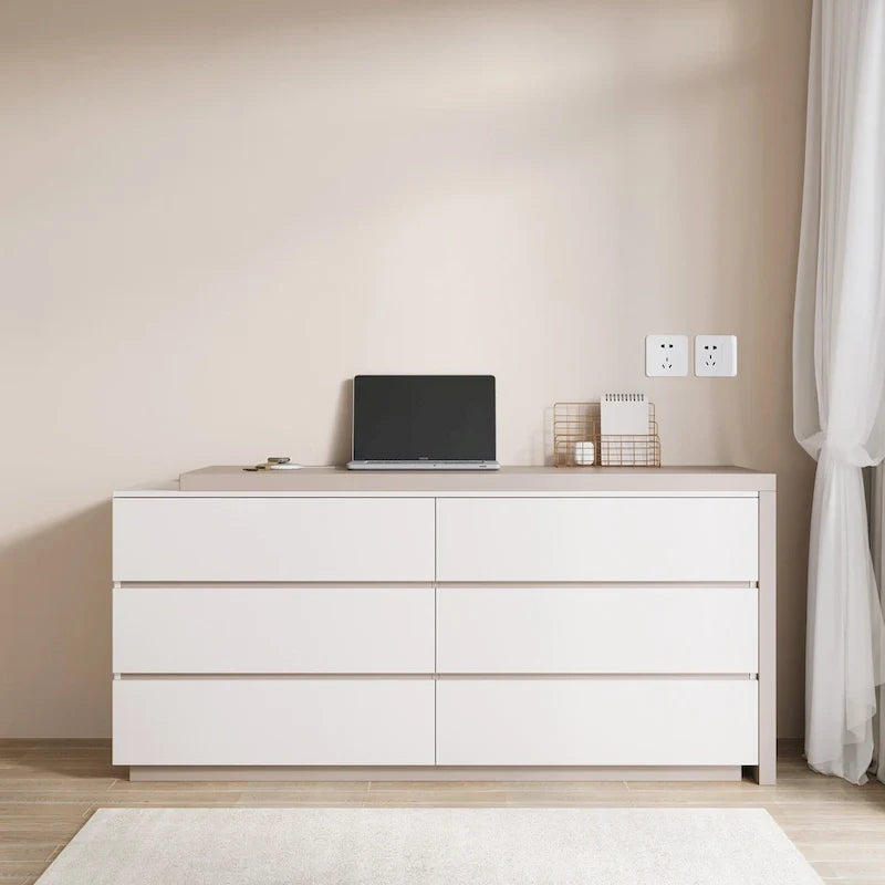 97.63" Modern Expandable Dresser Desk Combo for Home Office with 6 Drawers 4