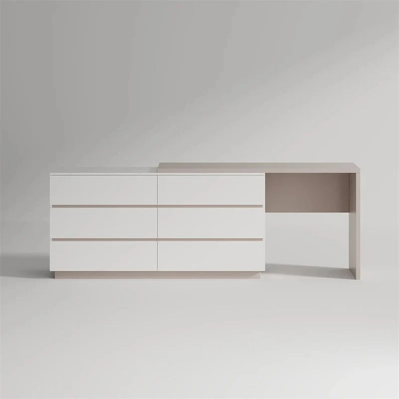 97.63" Modern Expandable Dresser Desk Combo for Home Office with 6 Drawers 8