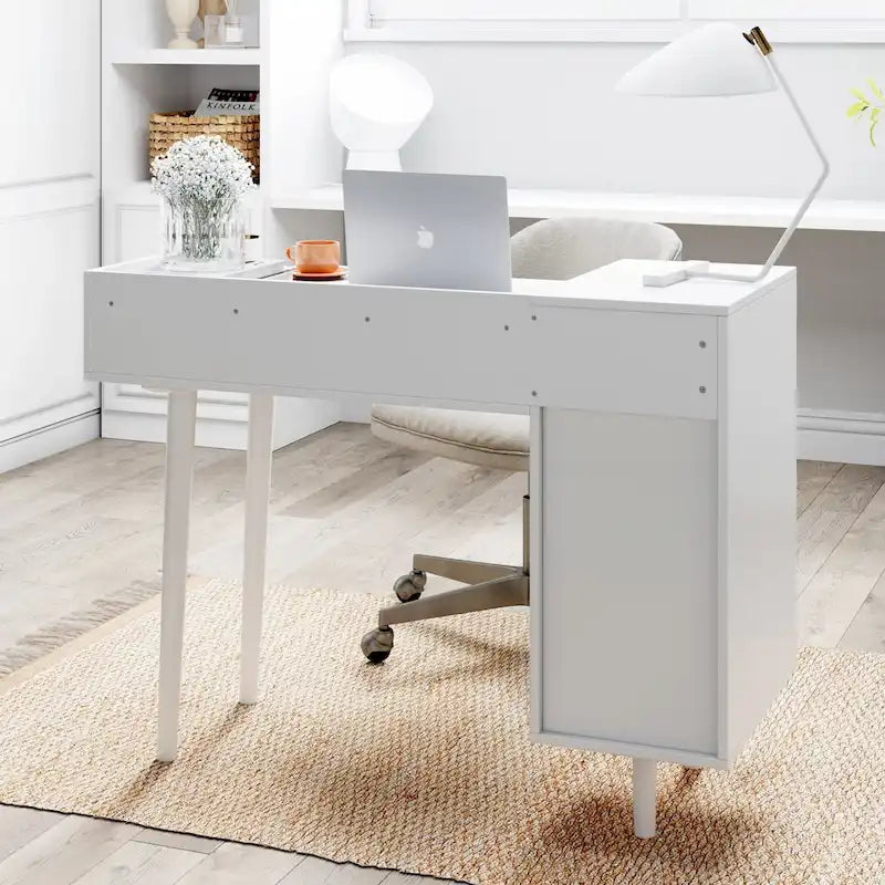 Nathan James Daisy Modern Farmhouse Desk with Storage and Brass Accents 8