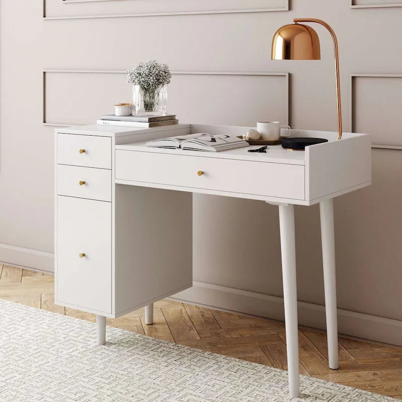 Nathan James Daisy Modern Farmhouse Desk with Storage and Brass Accents 9