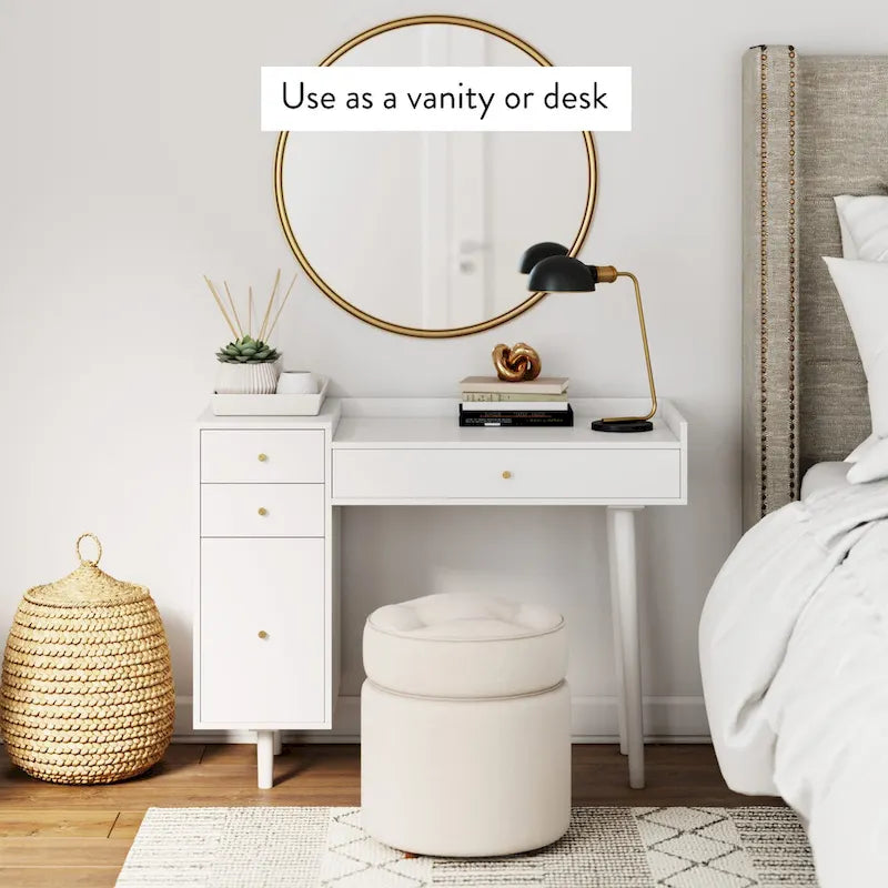 Nathan James Daisy Modern Farmhouse Desk with Storage and Brass Accents 11