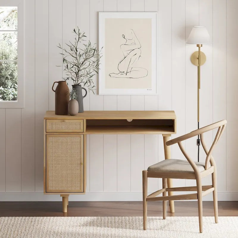 Nathan James Daisy Modern Farmhouse Desk with Storage and Brass Accents 14