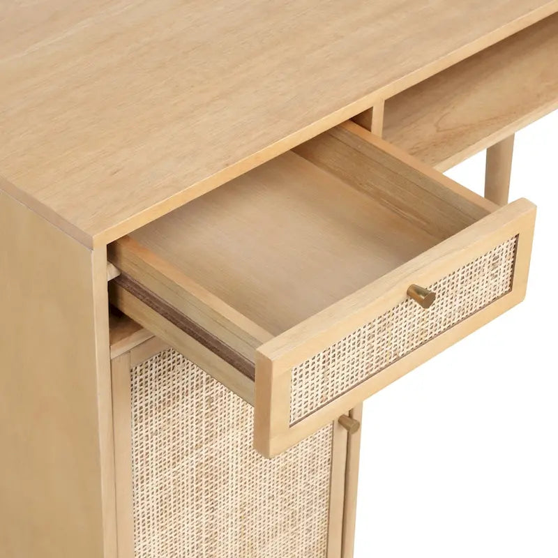 Nathan James Daisy Modern Farmhouse Desk with Storage and Brass Accents 16