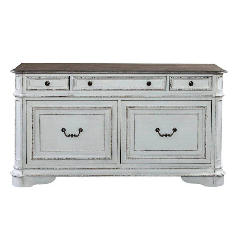 Weathered Bark Credenza in Antique White from Magnolia Manor 3