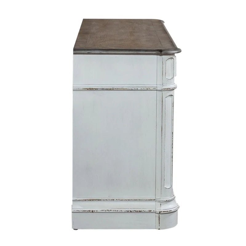 Weathered Bark Credenza in Antique White from Magnolia Manor 4
