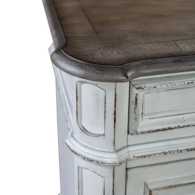 Weathered Bark Credenza in Antique White from Magnolia Manor 9