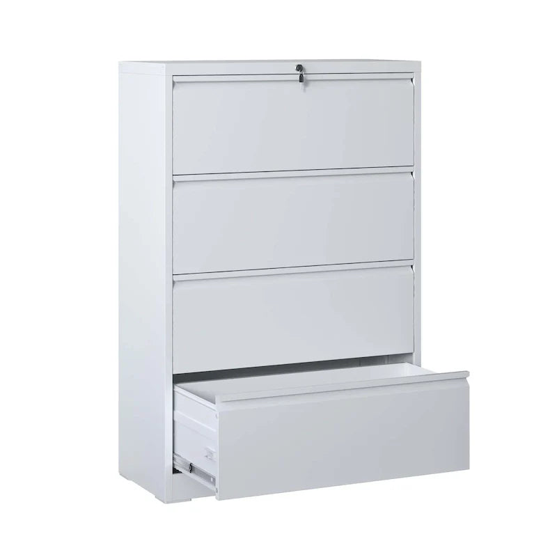 4-Drawer Lockable Lateral File Cabinet - Secure Metal Filing Solution 20