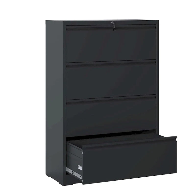 4-Drawer Lockable Lateral File Cabinet - Secure Metal Filing Solution 6