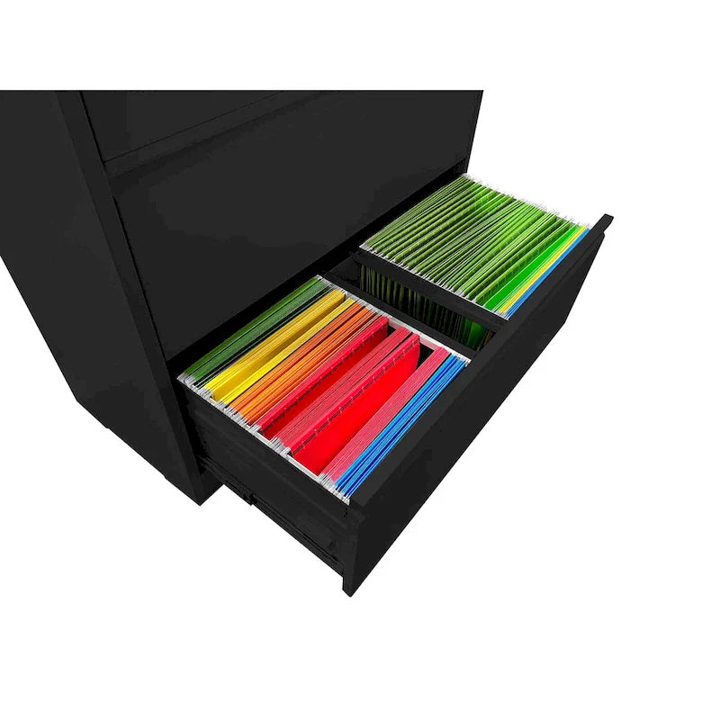 4-Drawer Lockable Lateral File Cabinet - Secure Metal Filing Solution 9