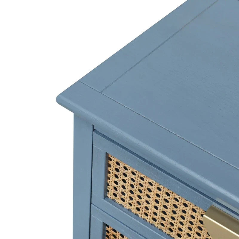Rattan Nightstands with 2 Drawers and Shelves 12