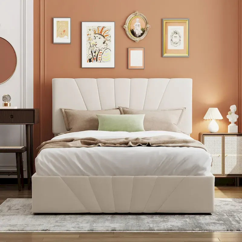 Nestfair Upholstered Platform Bed featuring Hydraulic Storage Solution 2