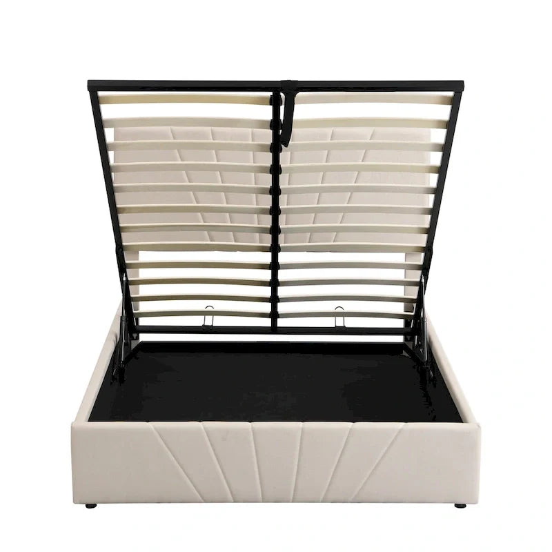 Nestfair Upholstered Platform Bed featuring Hydraulic Storage Solution 4
