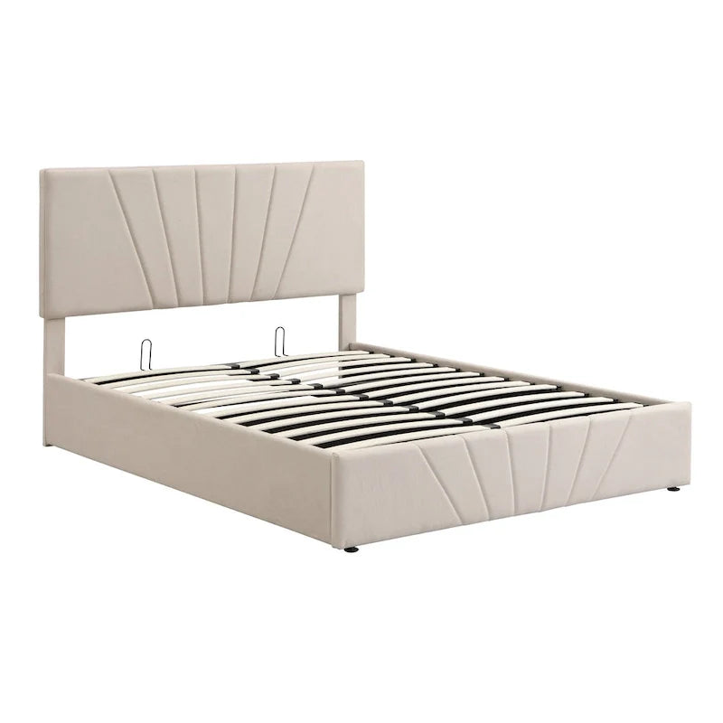 Nestfair Upholstered Platform Bed featuring Hydraulic Storage Solution 5