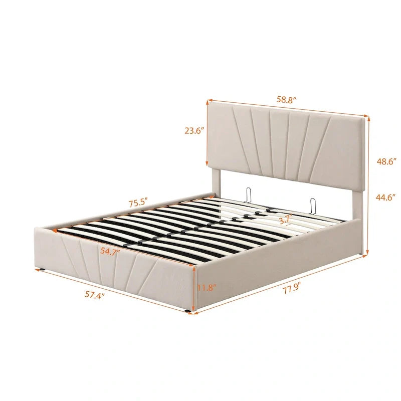 Nestfair Upholstered Platform Bed featuring Hydraulic Storage Solution 8
