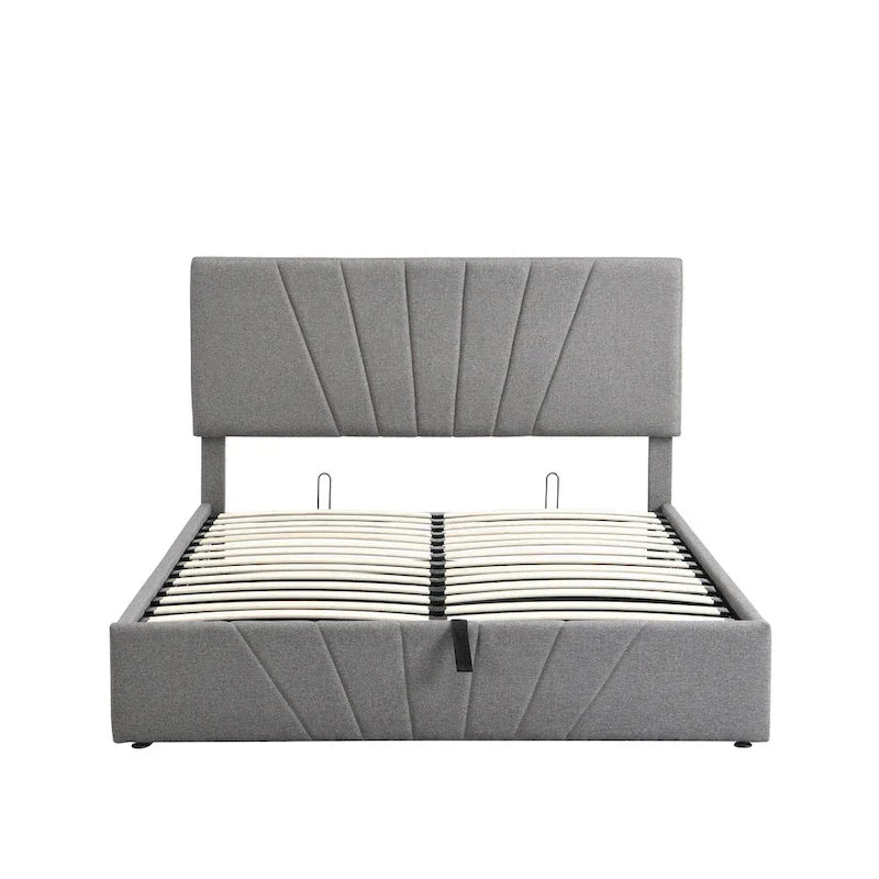 Nestfair Upholstered Platform Bed featuring Hydraulic Storage Solution 11