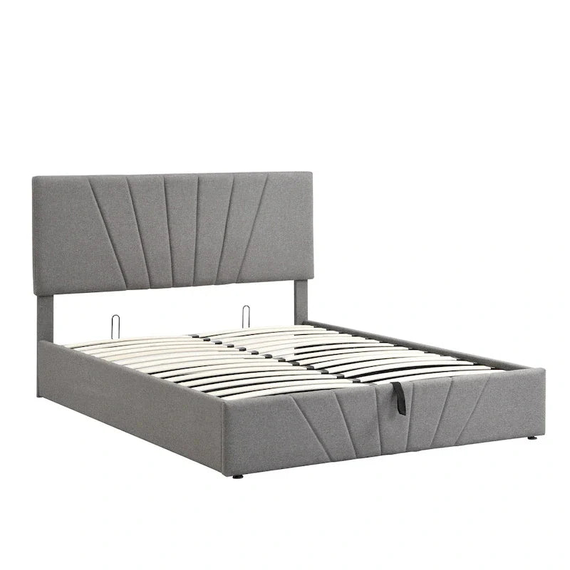 Nestfair Upholstered Platform Bed featuring Hydraulic Storage Solution 12