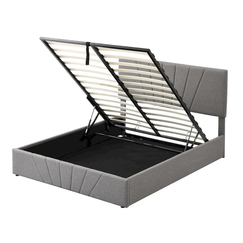 Nestfair Upholstered Platform Bed featuring Hydraulic Storage Solution 14