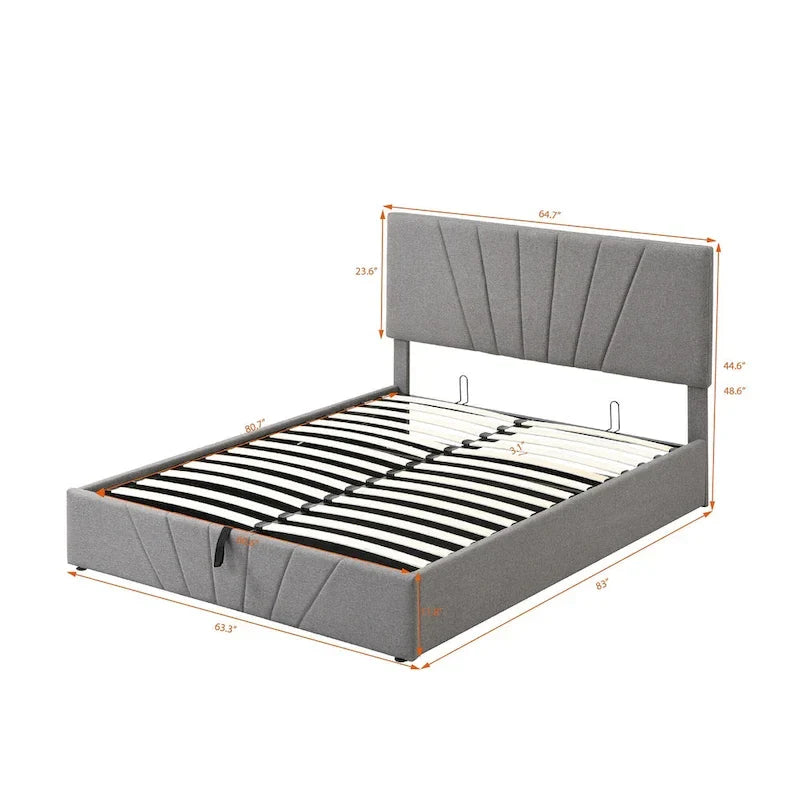 Nestfair Upholstered Platform Bed featuring Hydraulic Storage Solution 16