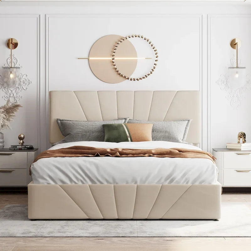 Nestfair Upholstered Platform Bed featuring Hydraulic Storage Solution 18