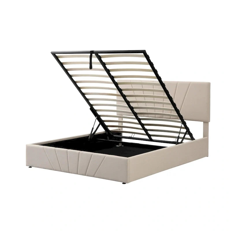 Nestfair Upholstered Platform Bed featuring Hydraulic Storage Solution 20