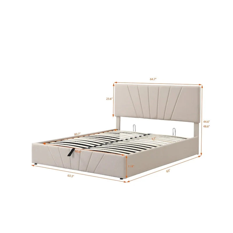 Nestfair Upholstered Platform Bed featuring Hydraulic Storage Solution 24