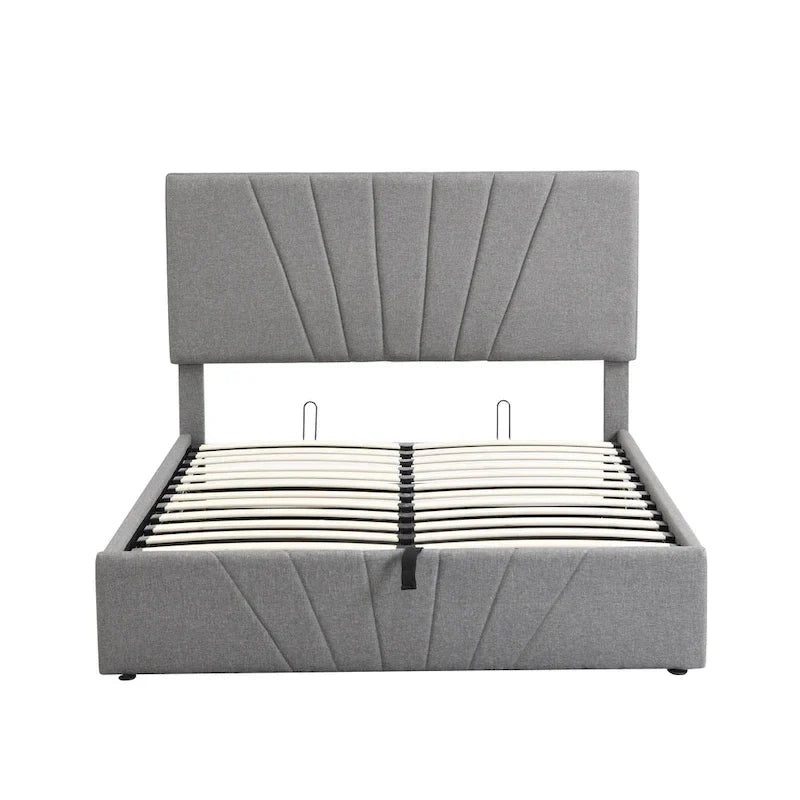Nestfair Upholstered Platform Bed featuring Hydraulic Storage Solution 27