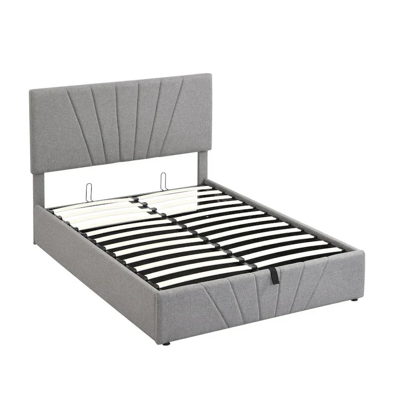 Nestfair Upholstered Platform Bed featuring Hydraulic Storage Solution 28
